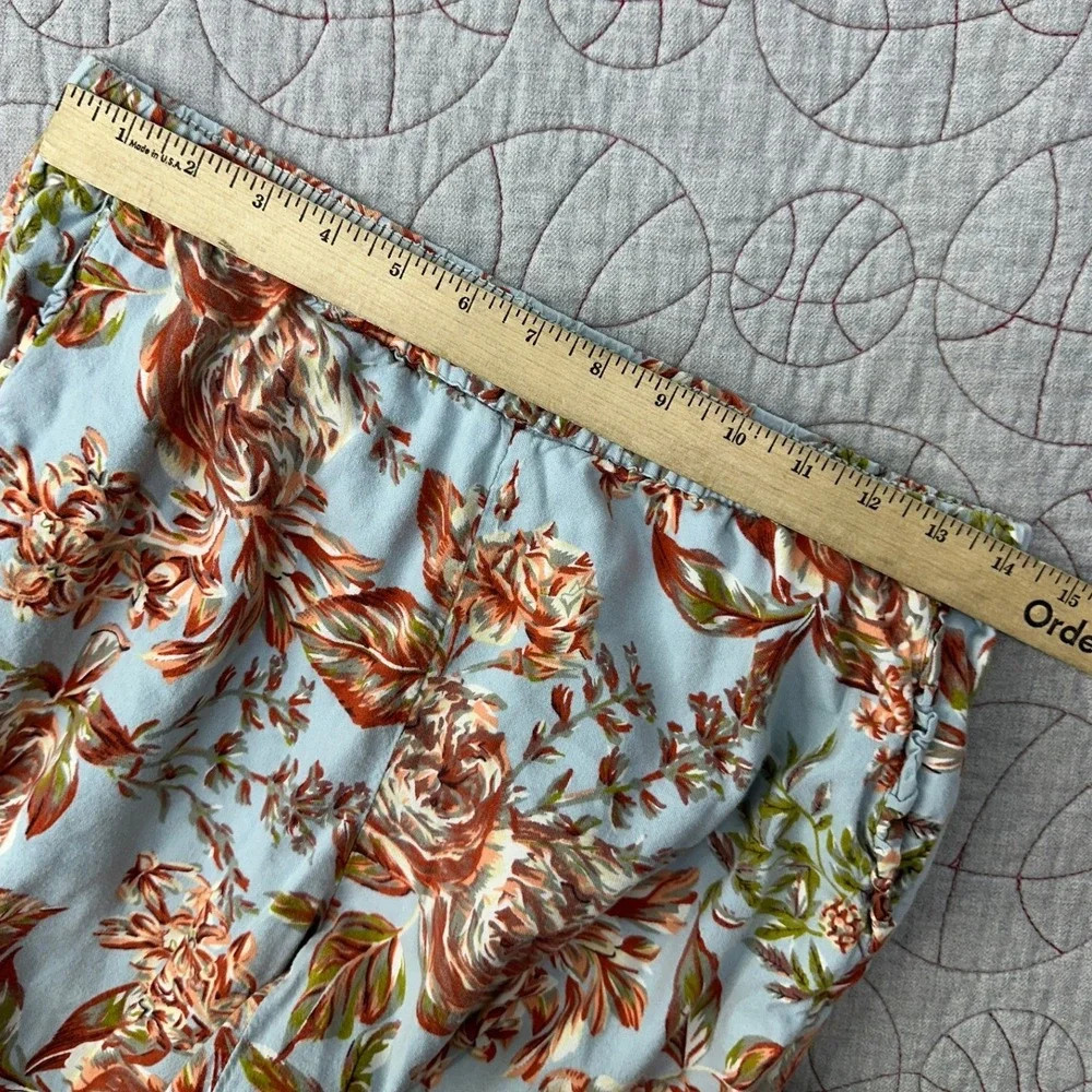 Soft Surroundings Pajama Pants Blue‎ Floral Divine Flannel 2ED79 / Women's Small